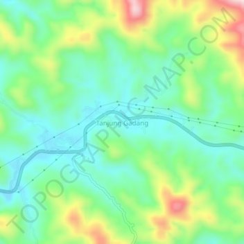 Tanjung Gadang topographic map, elevation, terrain