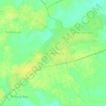Simpang Agung topographic map, elevation, terrain