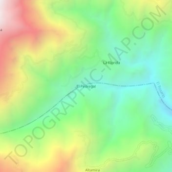 El Pedregal topographic map, elevation, terrain