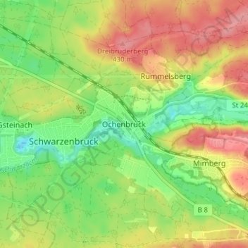 Ochenbruck topographic map, elevation, terrain