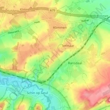Koulen topographic map, elevation, terrain