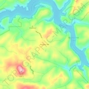 Pleasant Hill topographic map, elevation, terrain
