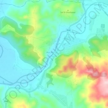 Ain Aicha topographic map, elevation, terrain