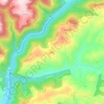Costrix topographic map, elevation, terrain