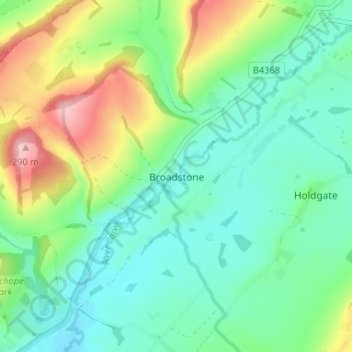 Broadstone topographic map, elevation, terrain