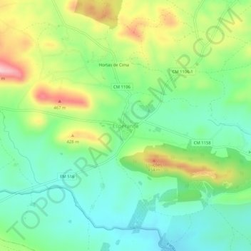 Esperança topographic map, elevation, terrain