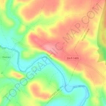 Guimares topographic map, elevation, terrain
