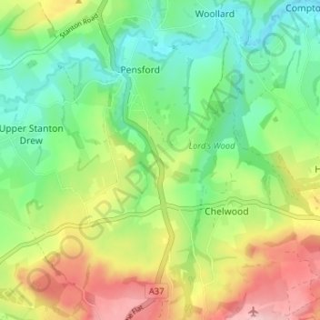 Whitley Batts topographic map, elevation, terrain