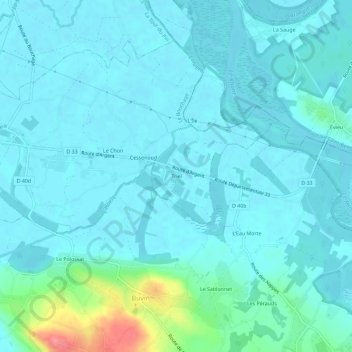 Triel topographic map, elevation, terrain