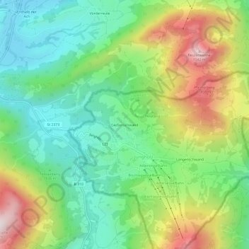 Gießenschwand topographic map, elevation, terrain