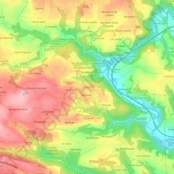 Ty Hoant topographic map, elevation, terrain