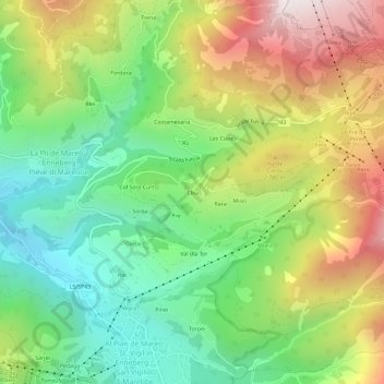 Clea topographic map, elevation, terrain
