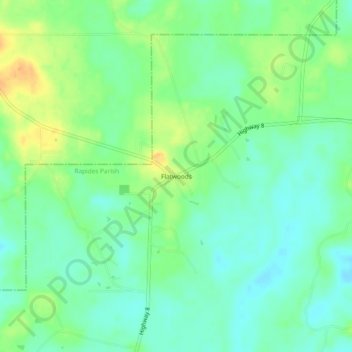 Flatwoods topographic map, elevation, terrain