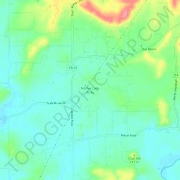 Mother Lode Acres topographic map, elevation, terrain