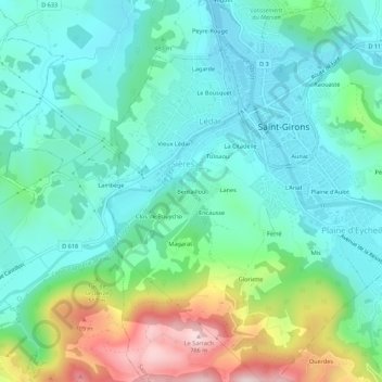 Bentaillou topographic map, elevation, terrain