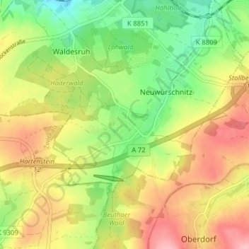 Neuwiese topographic map, elevation, terrain