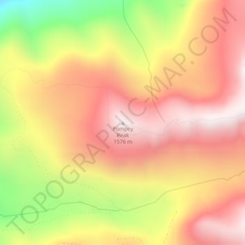 Pompey Peak topographic map, elevation, terrain