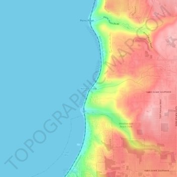 Norma Beach topographic map, elevation, terrain