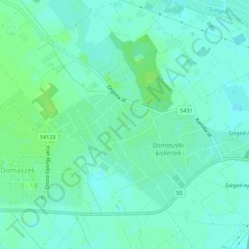 Ábrahám topographic map, elevation, terrain