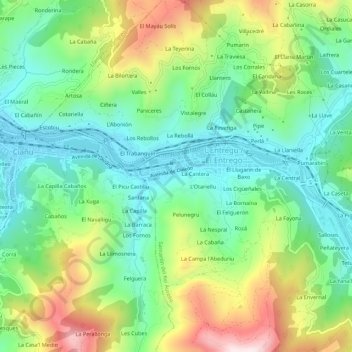 La Xuliana topographic map, elevation, terrain