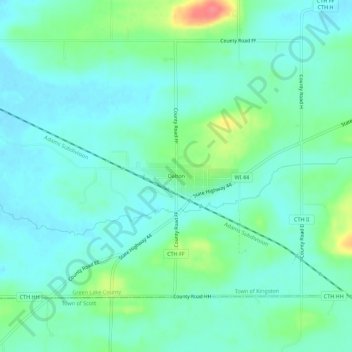 Dalton topographic map, elevation, terrain