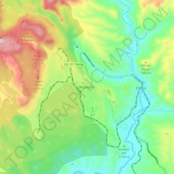 Morenci topographic map, elevation, terrain
