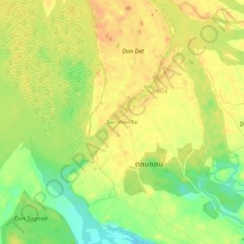 Ban Khon Tai topographic map, elevation, terrain