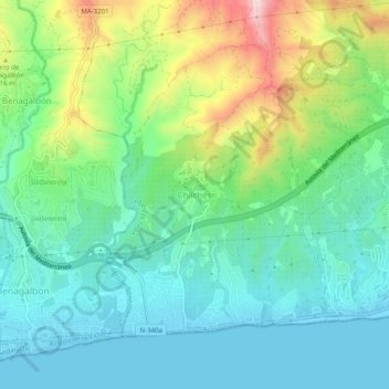 Chilches topographic map, elevation, terrain