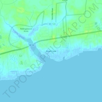 Broad Creek topographic map, elevation, terrain