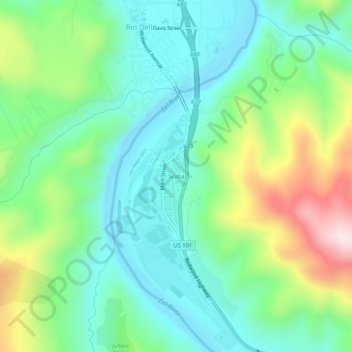 Scotia topographic map, elevation, terrain