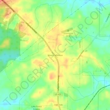 Mount Jefferson topographic map, elevation, terrain