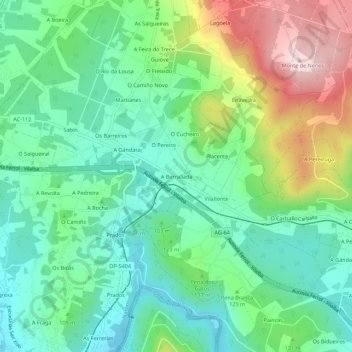 A Borrallada topographic map, elevation, terrain