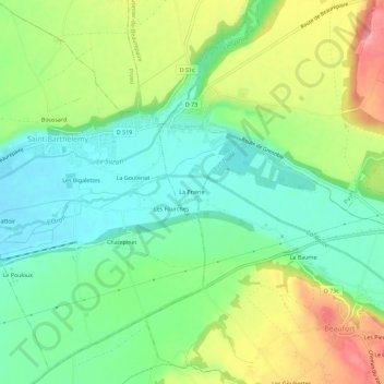 La Prairie topographic map, elevation, terrain