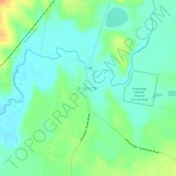 Rossbridge topographic map, elevation, terrain