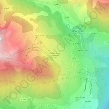 Station de Ski de Réallon topographic map, elevation, terrain