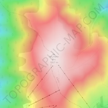 Muntele Mic topographic map, elevation, terrain