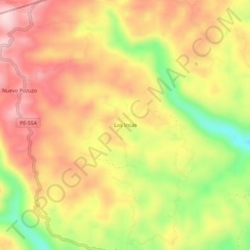 Los Incas topographic map, elevation, terrain