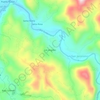 Los Angeles topographic map, elevation, terrain