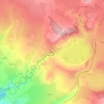 Ribains topographic map, elevation, terrain