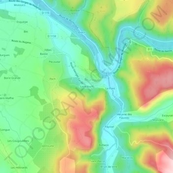 Saint-Roch topographic map, elevation, terrain