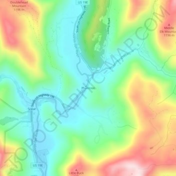 Plumtree topographic map, elevation, terrain