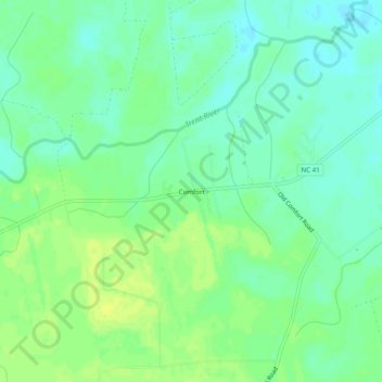 Comfort topographic map, elevation, terrain