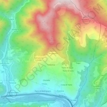 Provvedasco topographic map, elevation, terrain