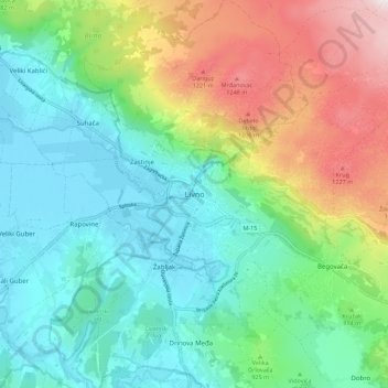 Livno topographic map, elevation, terrain