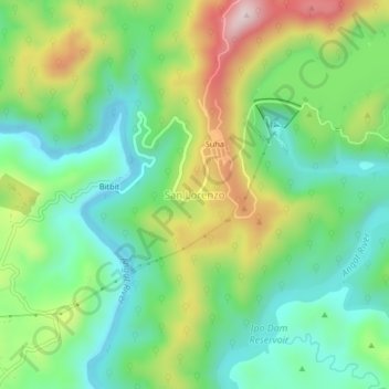 San Lorenzo topographic map, elevation, terrain