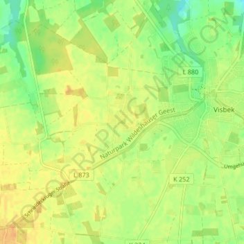Erlte topographic map, elevation, terrain