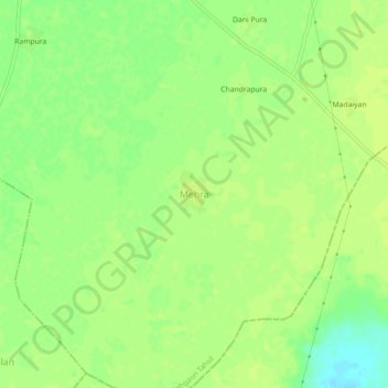 Mehra topographic map, elevation, terrain