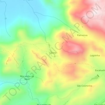 Cosmo topographic map, elevation, terrain