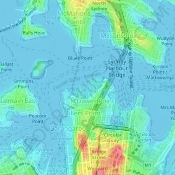 Walsh Bay topographic map, elevation, terrain