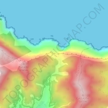 Boca do Risco topographic map, elevation, terrain